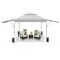 10 x 17.6 Waterproof 3 Heights Pop Up Canopy Tent with Silver Coating and Windproof Design, Dual Awnings